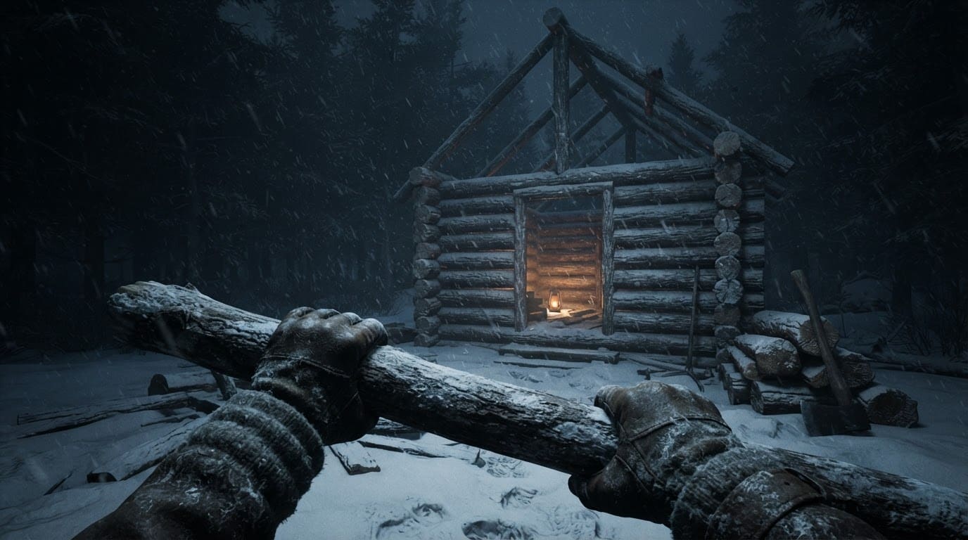 Build a cabin to survive the night