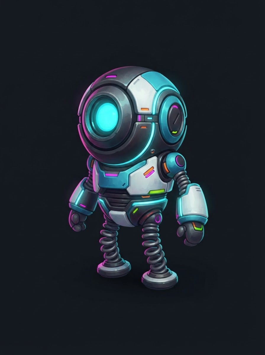 Round-headed LED robot