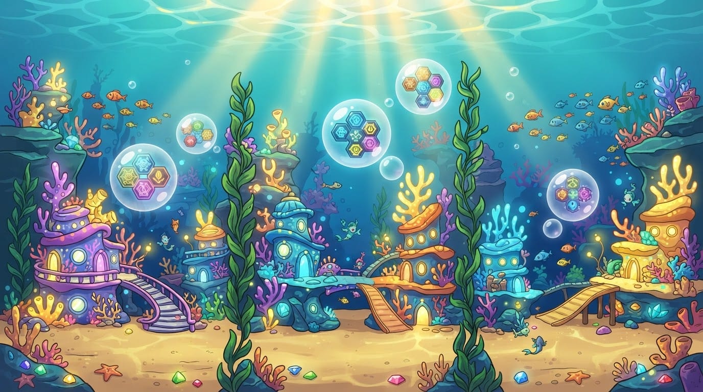 Ciudad submarina de colores