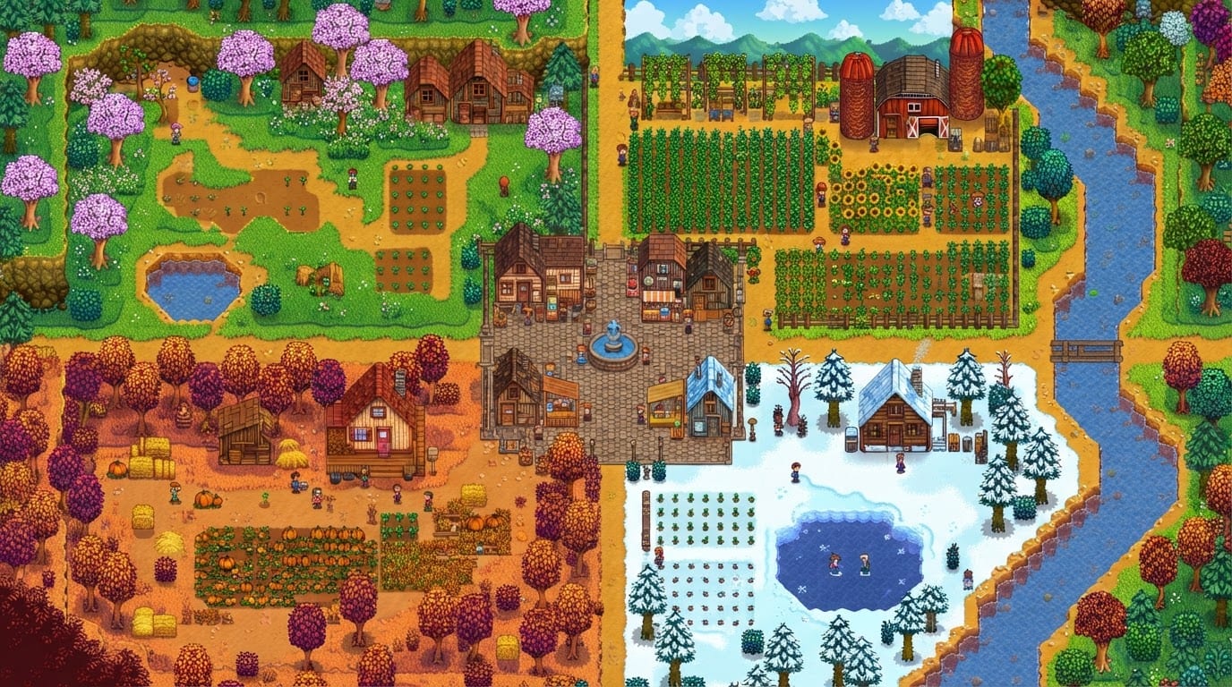 Valle verde de cuatro estaciones