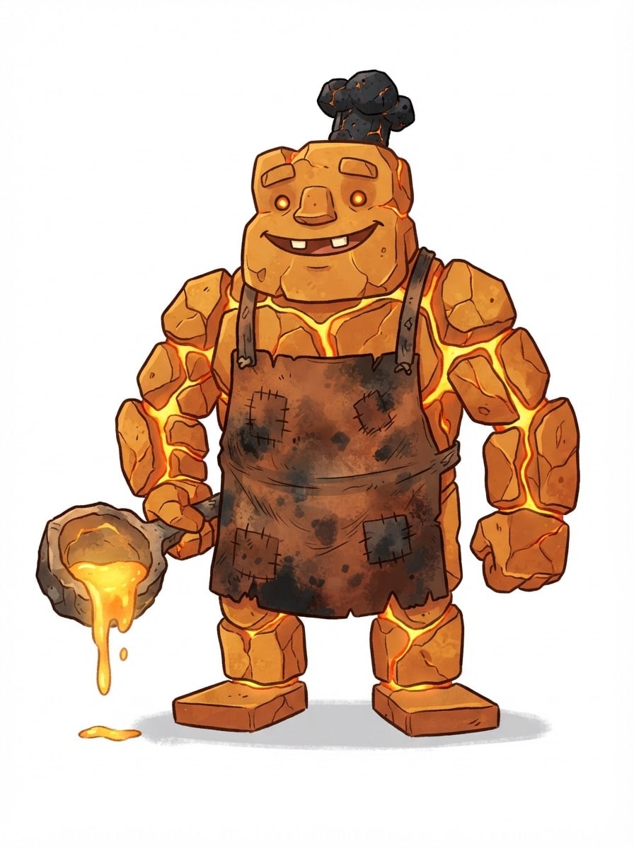 Roca, el chef gólem de lava