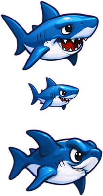 Blue Cartoon Shark