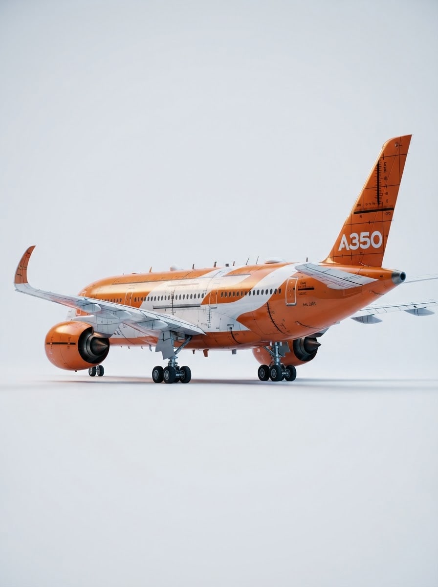 A350-900 livrée essais orange vif