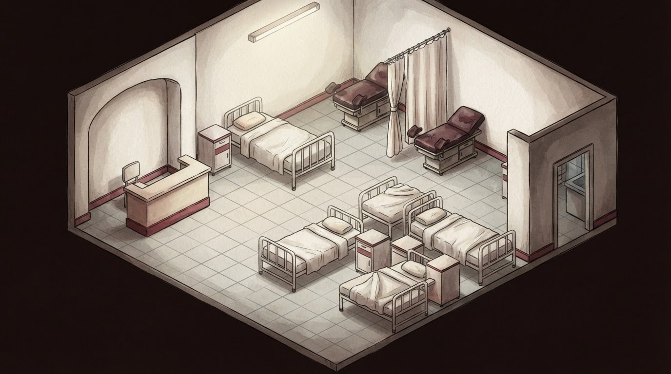 Empty ward, first patients