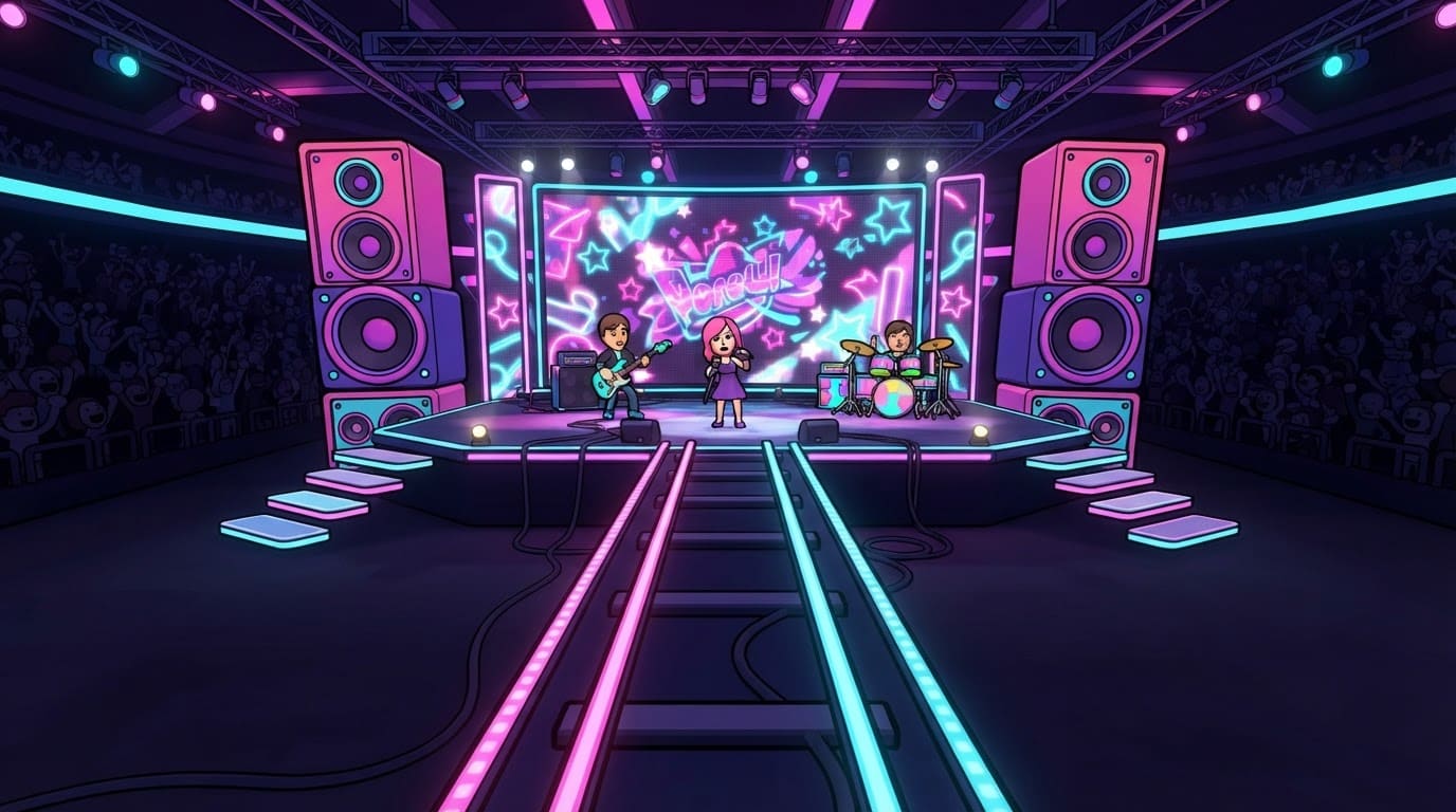Escenario pop de concierto