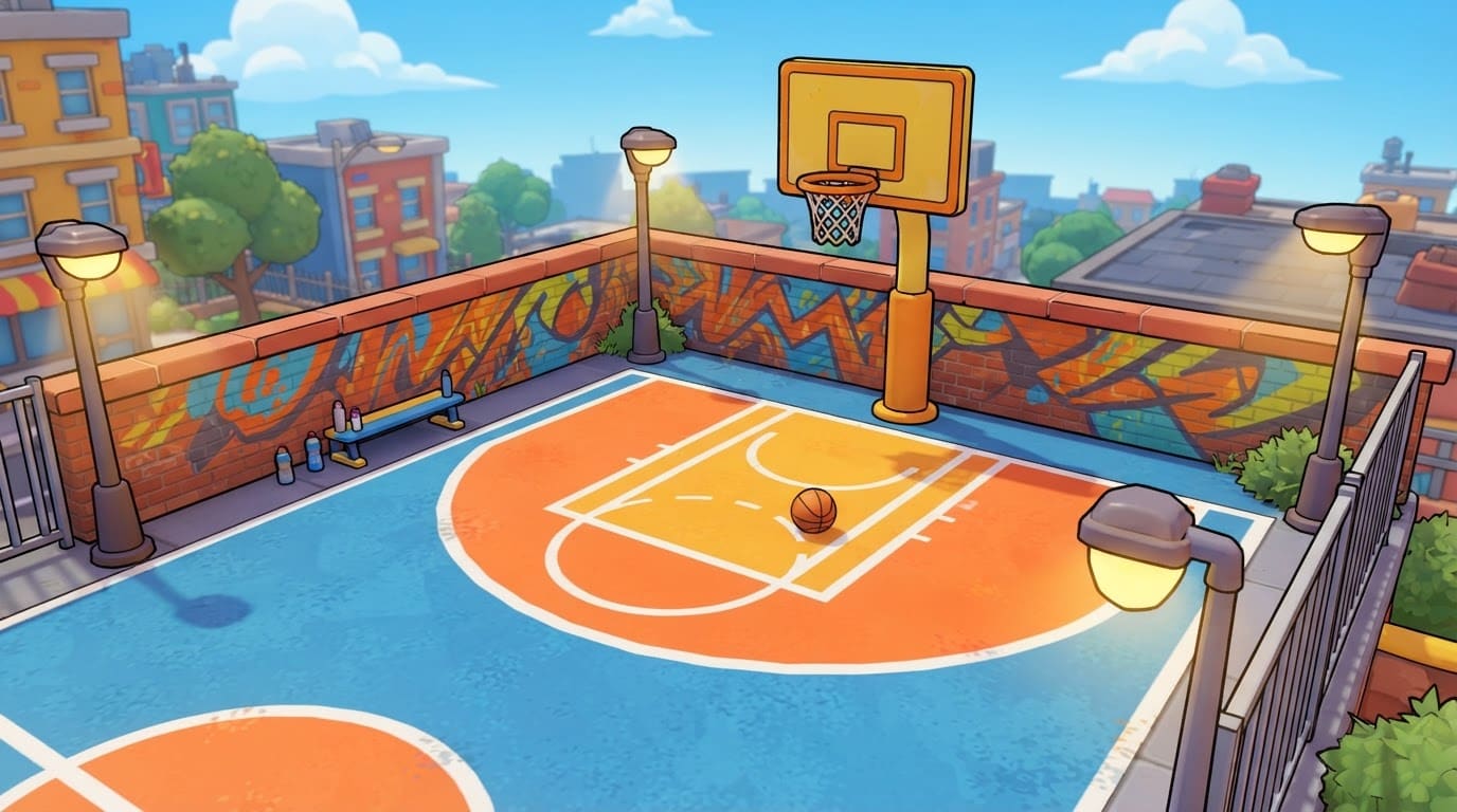 Cancha de baloncesto urbana