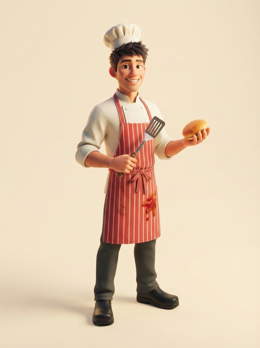 Energetic rookie chef
