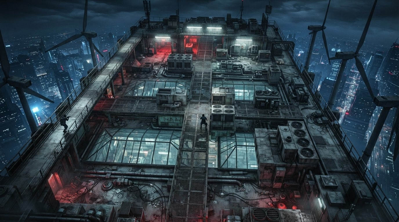 Corporate arcology rooftop