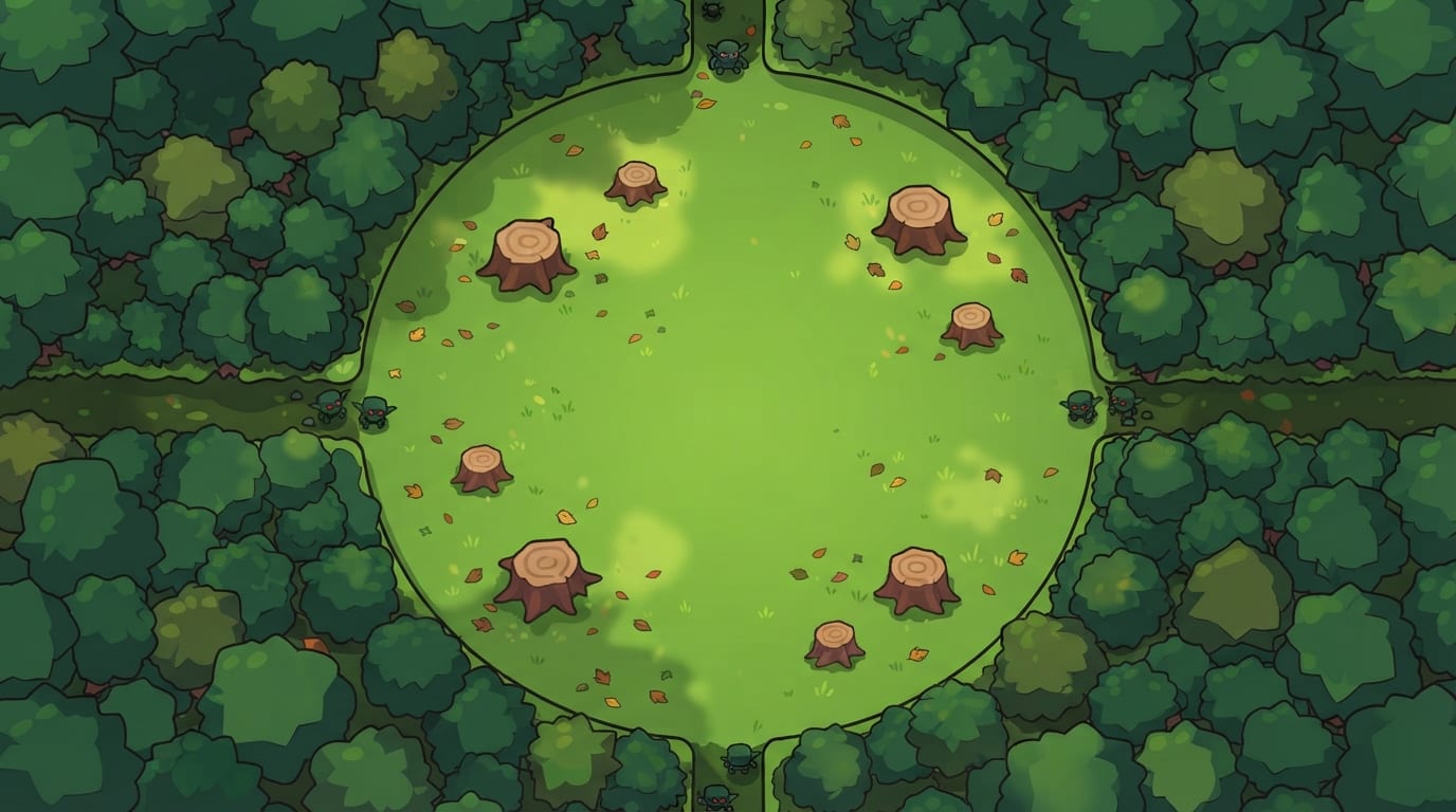 Overgrown forest clearing
