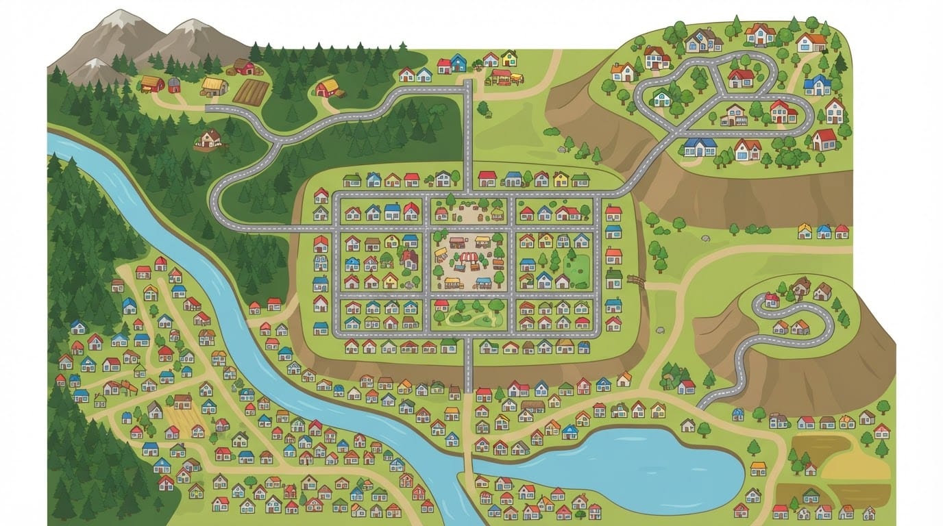 Fill the town with buildings