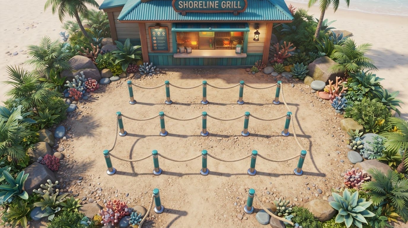 The outdoor customer queue