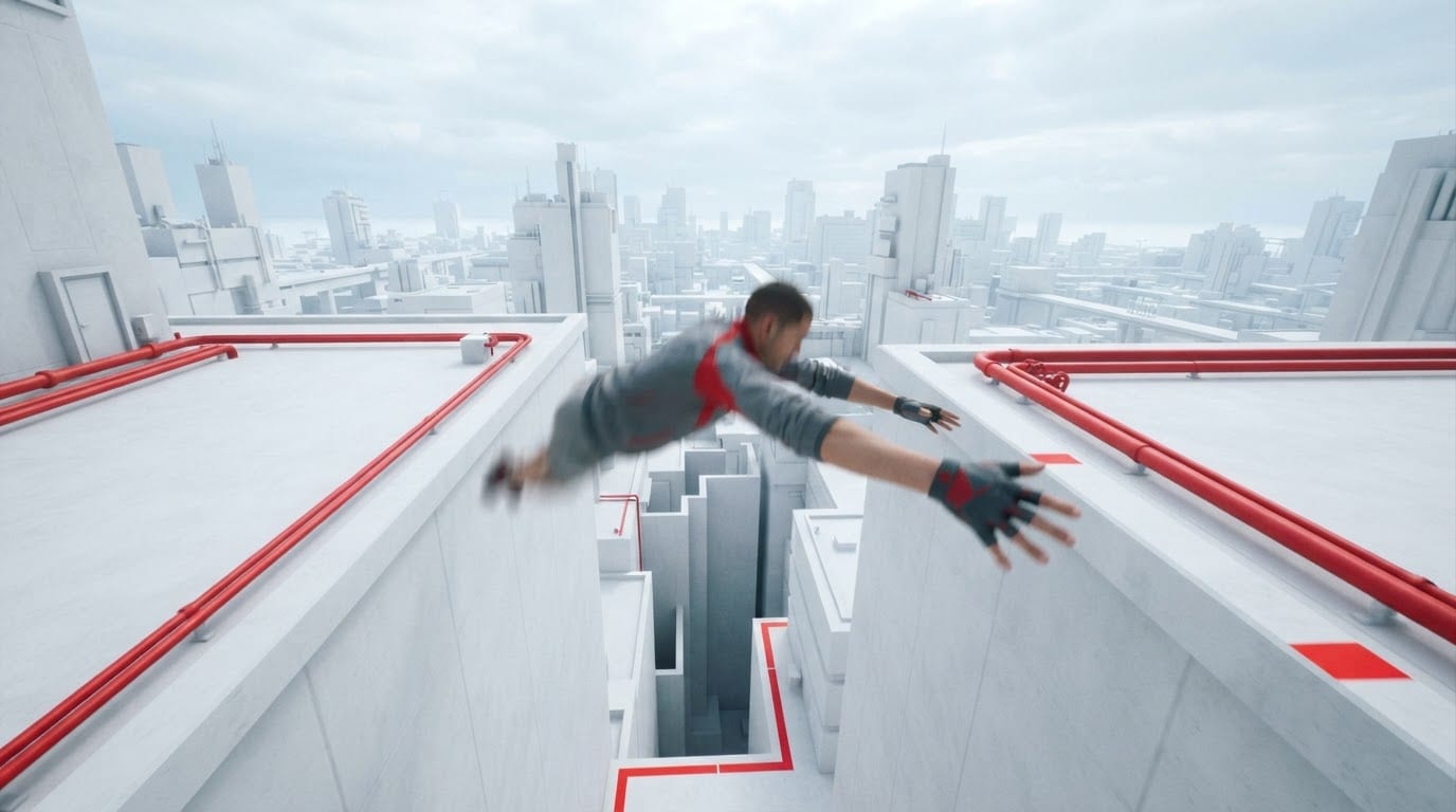 Leap across rooftop gaps