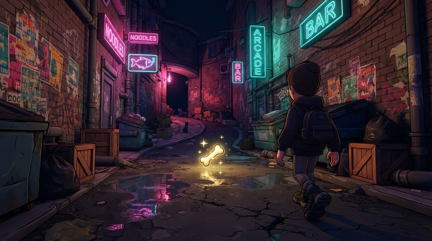Neon downtown alley