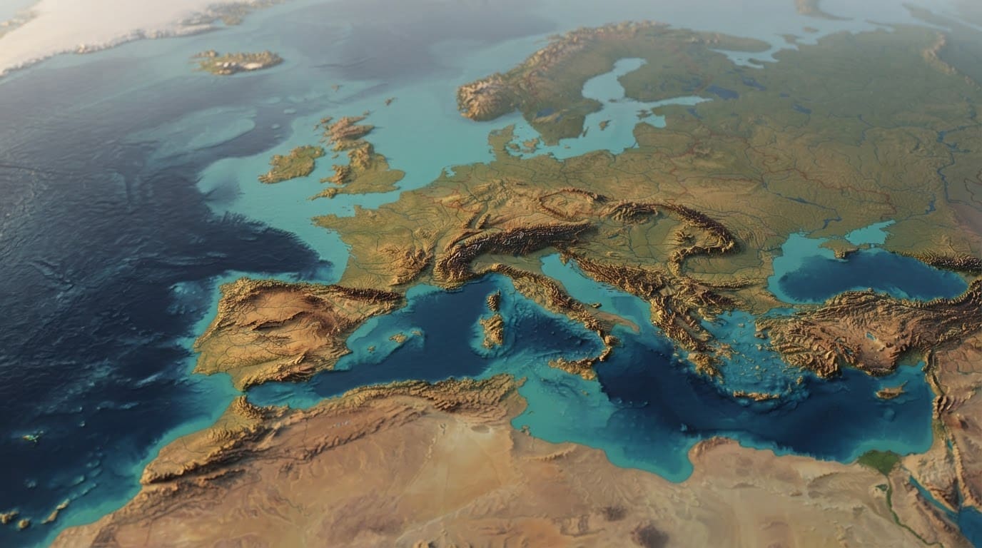 Sprawling real-world Earth map