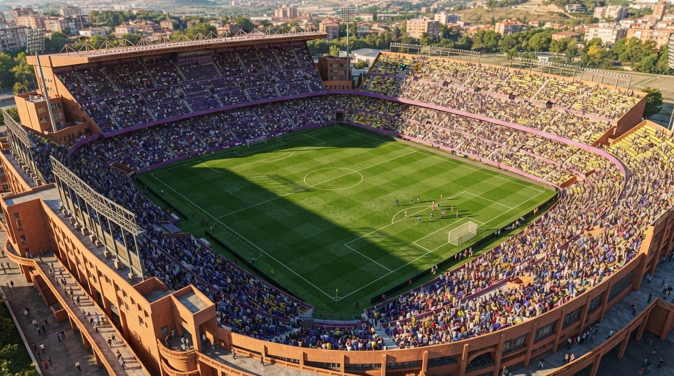 Sunlit La Liga arena