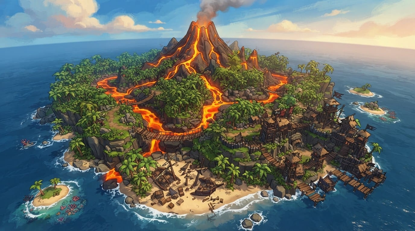 Tropical Volcanic Island Arena