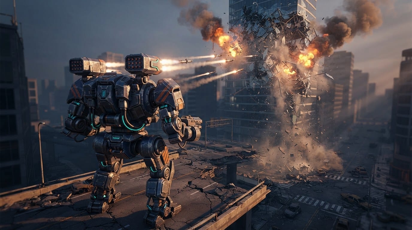 Blast apart collapsing skyscrapers