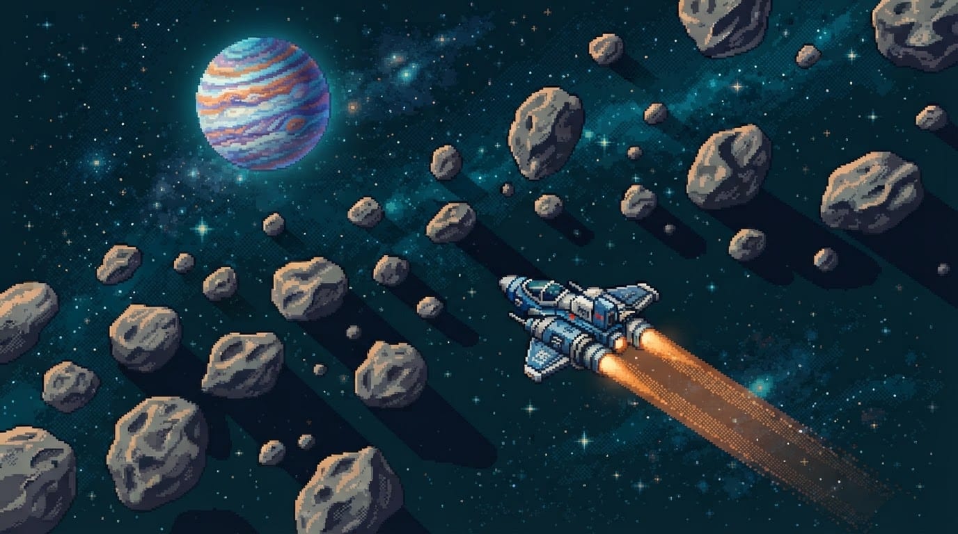 Pilot your ship between planets