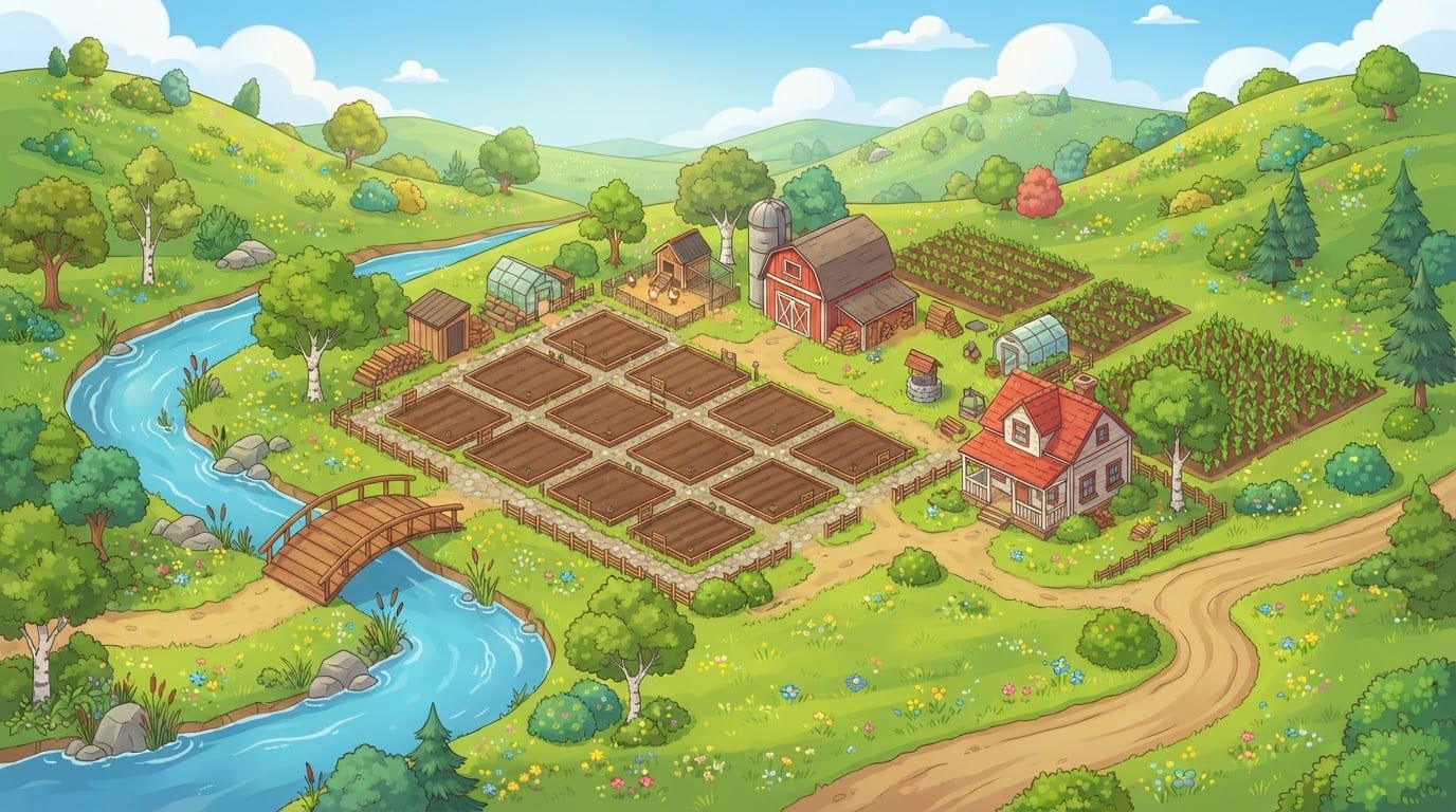 Sunny riverside valley