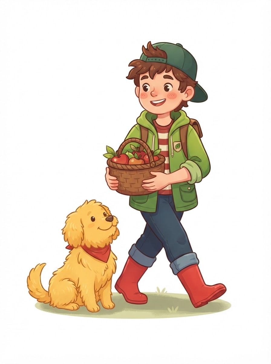 Adventurous kid with a dog