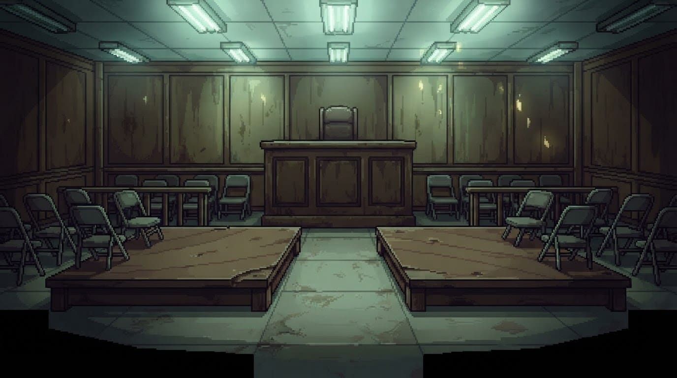 Gritty district courtroom