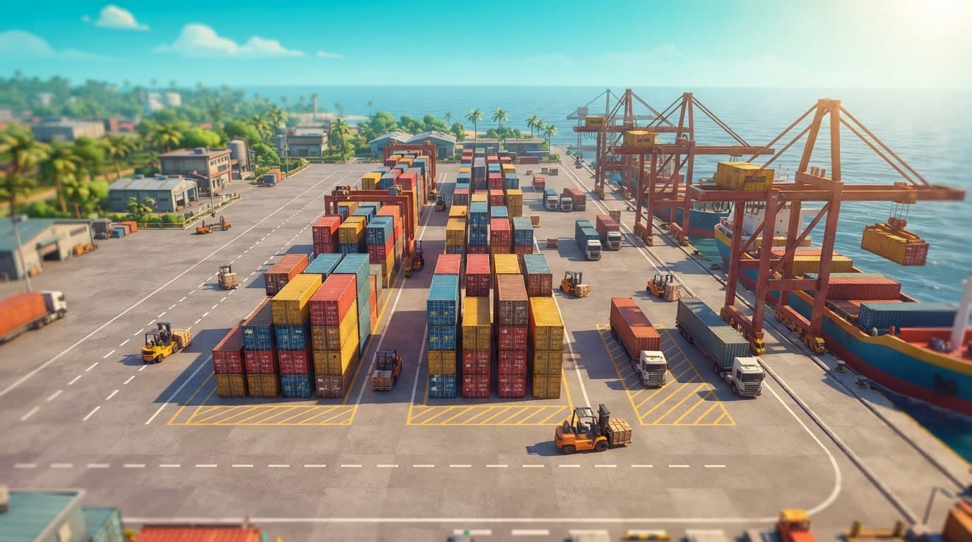 Pelabuhan Tanjung Priok yang sibuk