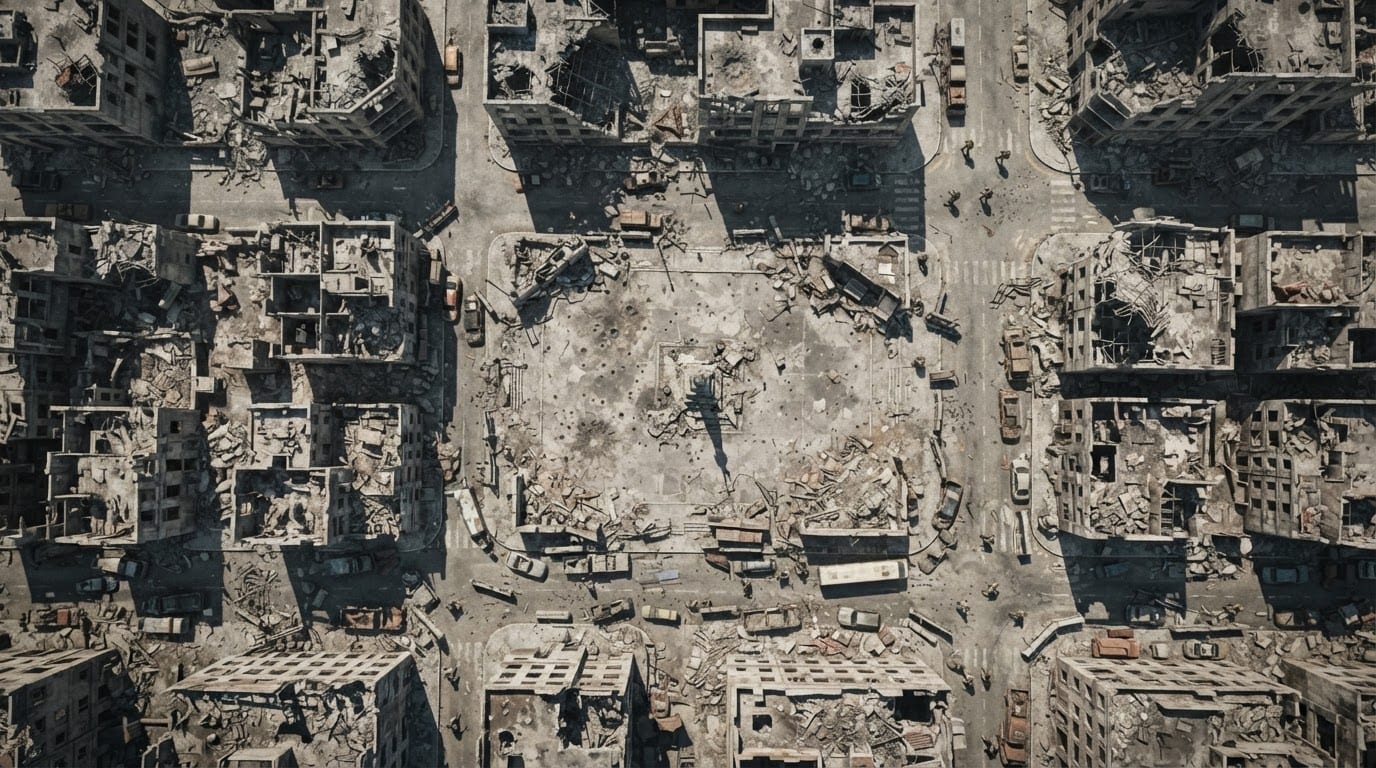 Downtown warzone city grid