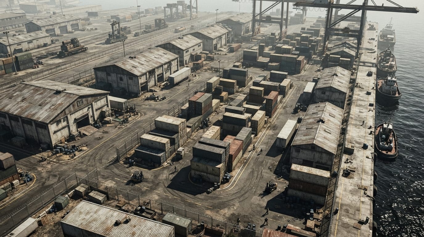 Industrial port and warehouse zone