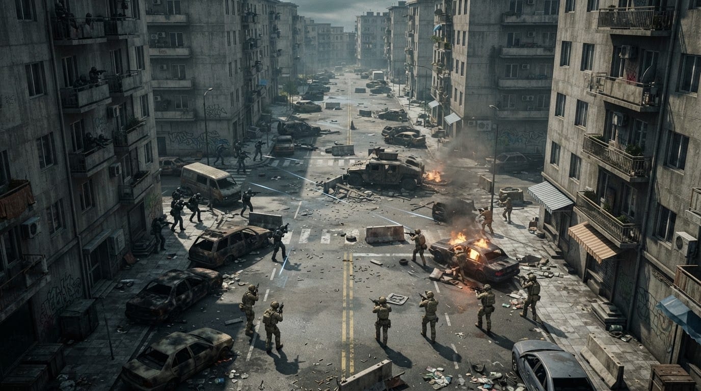 Push through contested streets