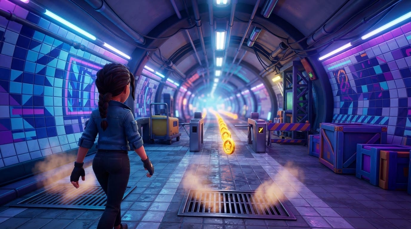 Neon subway tunnels