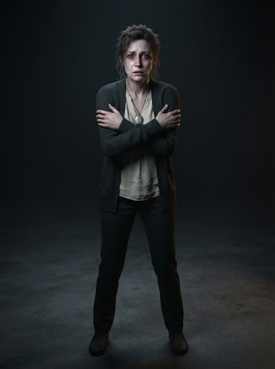 The frightened mother