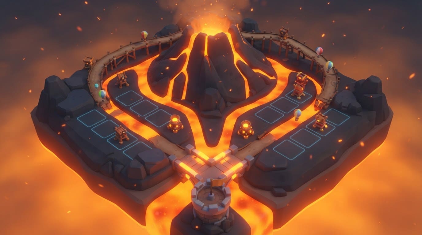 Volcano lava island