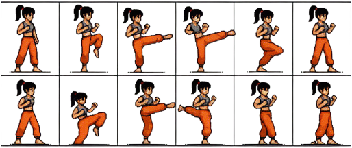 Pixel Art Side Kick Sprite Sheet