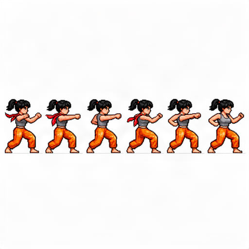 Fighting Woman Sprite Sheet