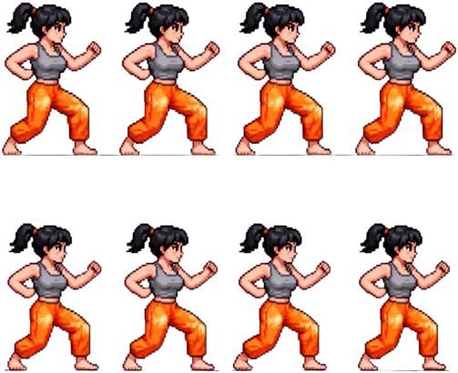 Pixel Woman Walk Cycle
