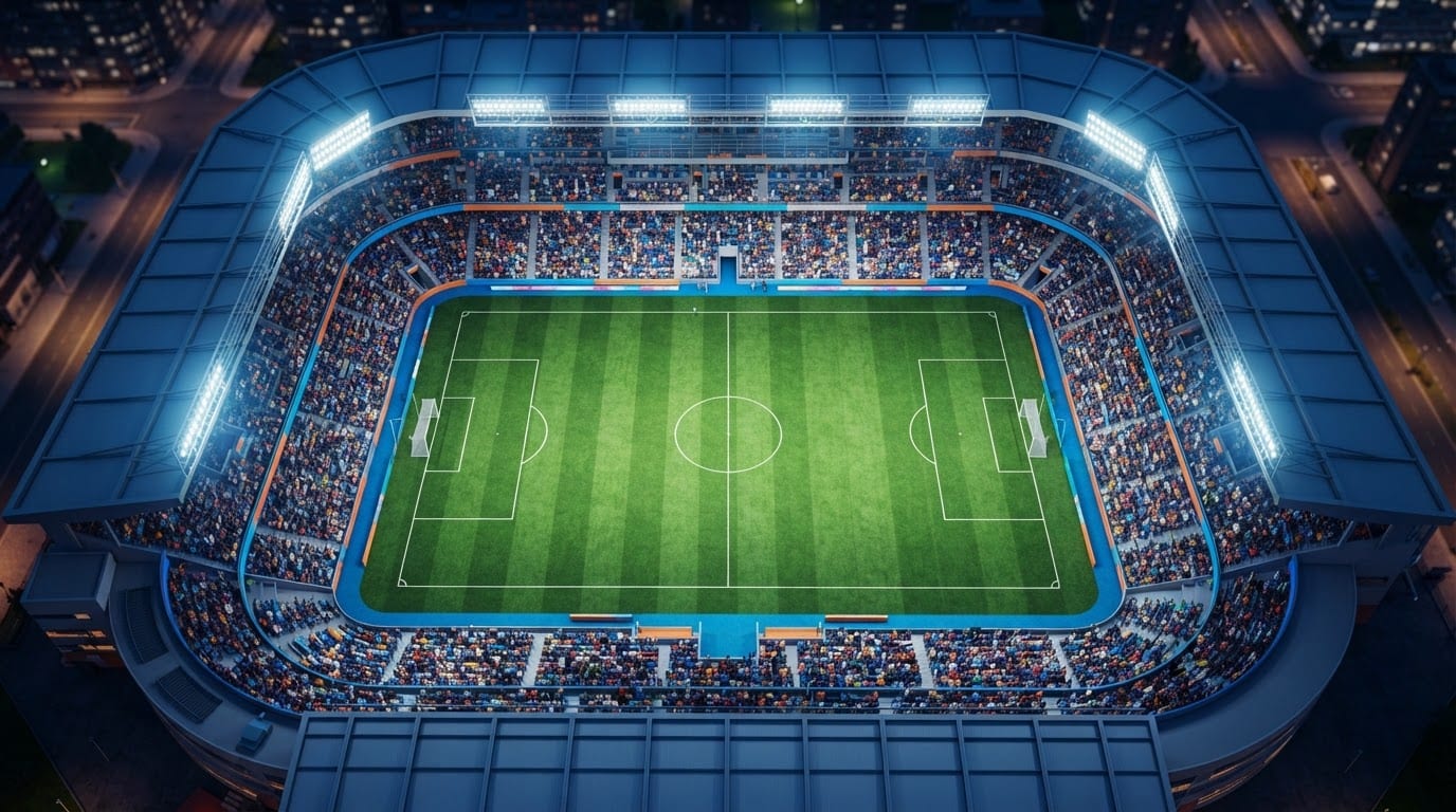 Giant floodlit city stadium