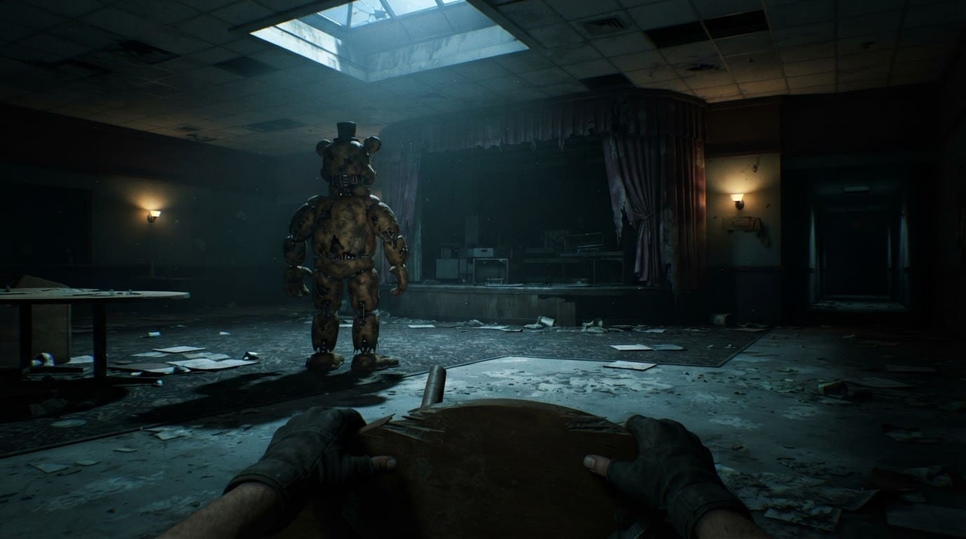 Sneak past a patrolling animatronic
