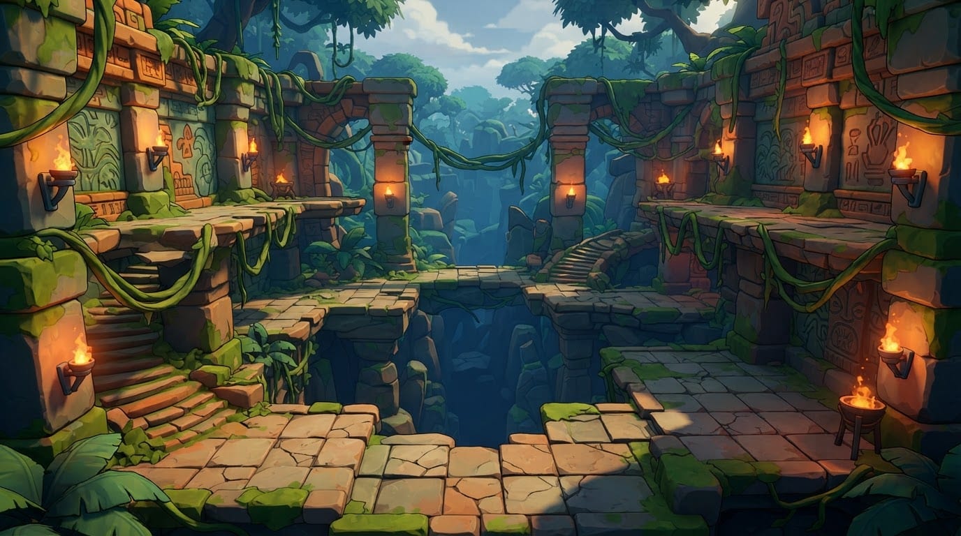 Ancient temple ruins jungle