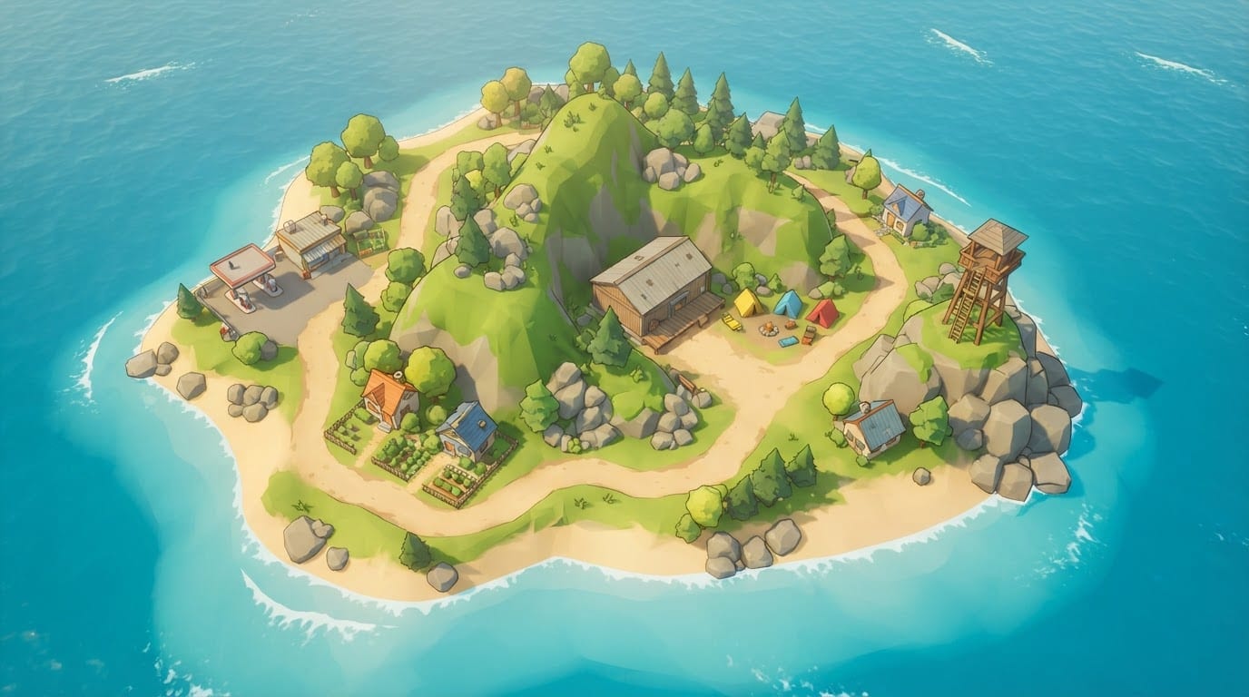 Sunny coastal island