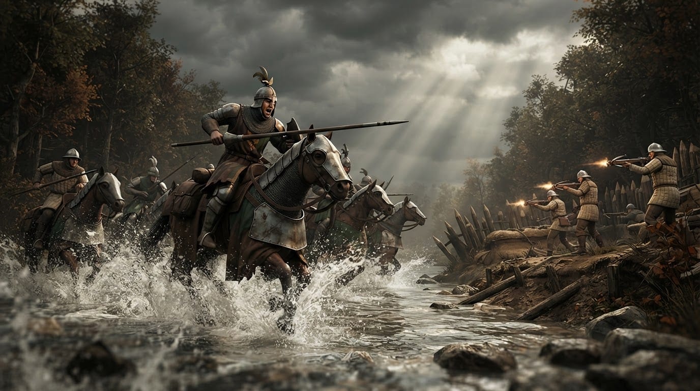 Charger à travers la rivière