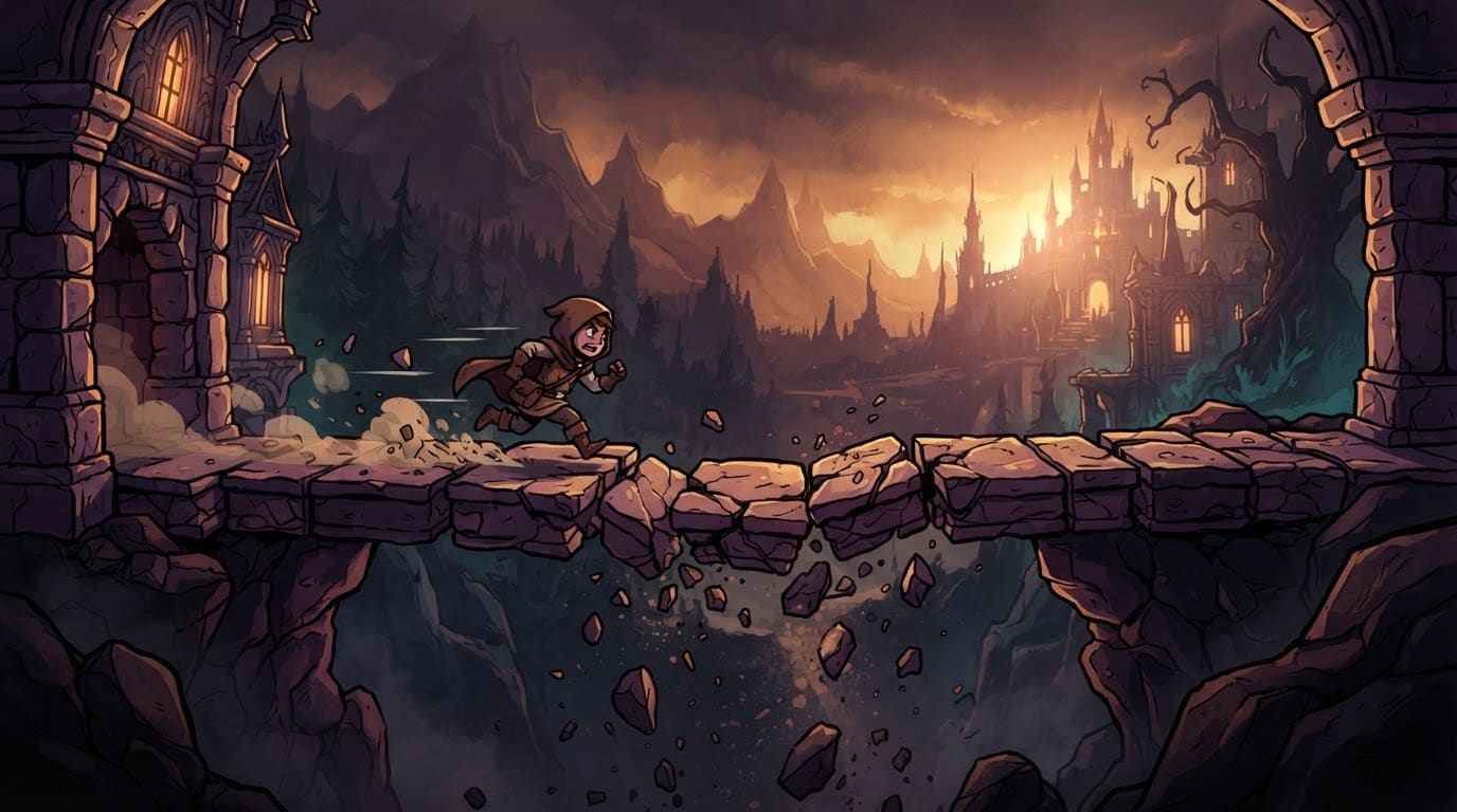 Dash Through Crumbling Platforms