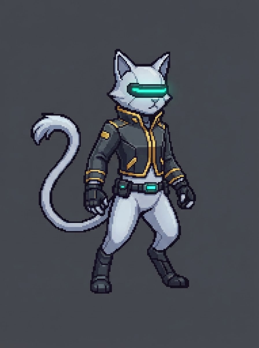 Hei the silver-streak cat