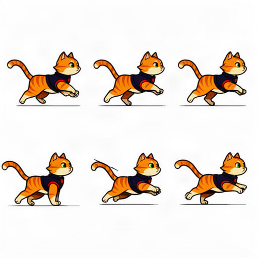 Orange Tabby Sprint Sprite Sheet