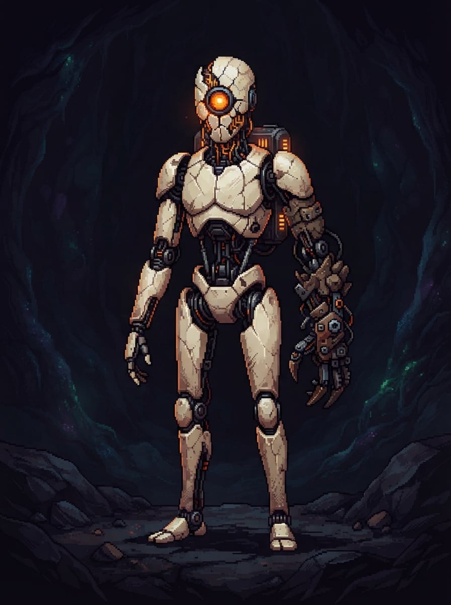 Androide antiguo que despierta solo