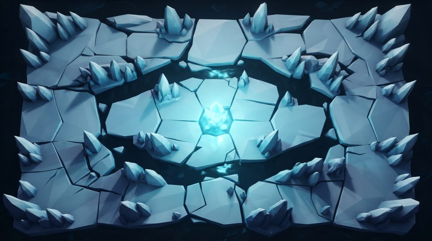 Frozen tundra ice field