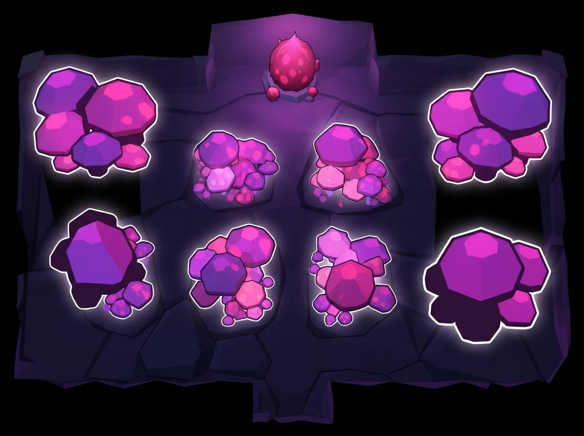 Mushroom forest — clearer layout