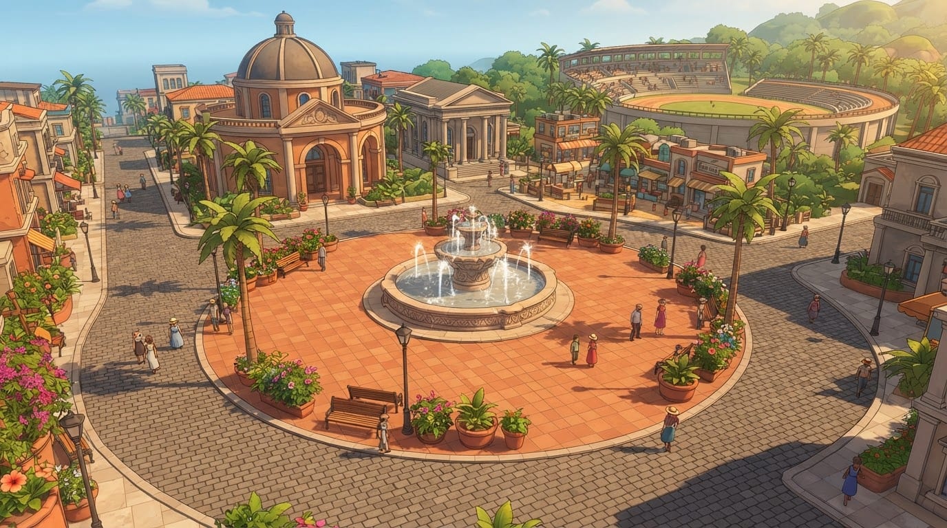 Plaza central de la Villa Hípica
