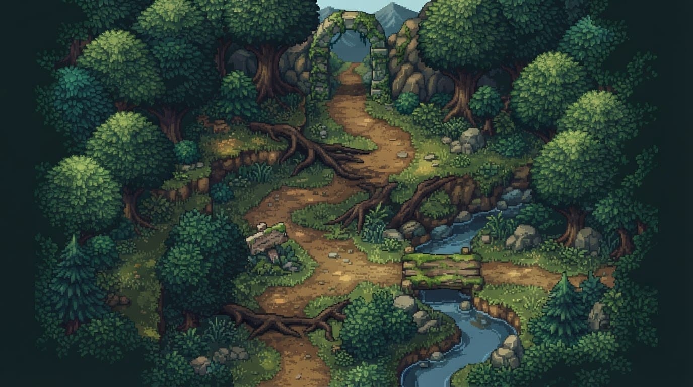 Overgrown forest trail