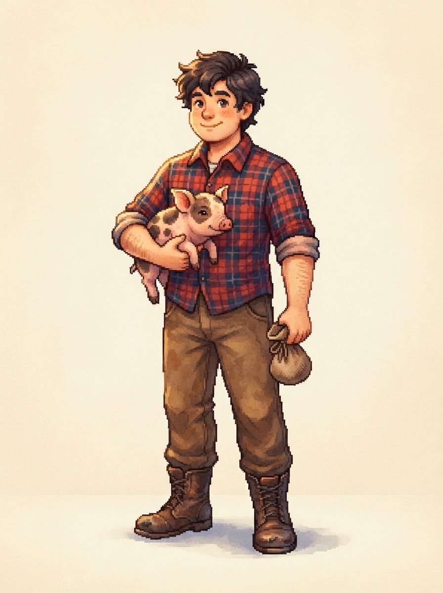 A cheerful young man farmer