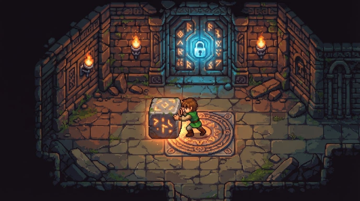 Solve puzzles inside ancient ruins